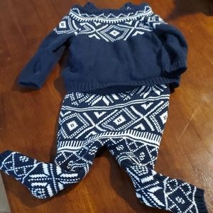 Old Navy Fair Isle Sweater Set Outfit 3-6 Months